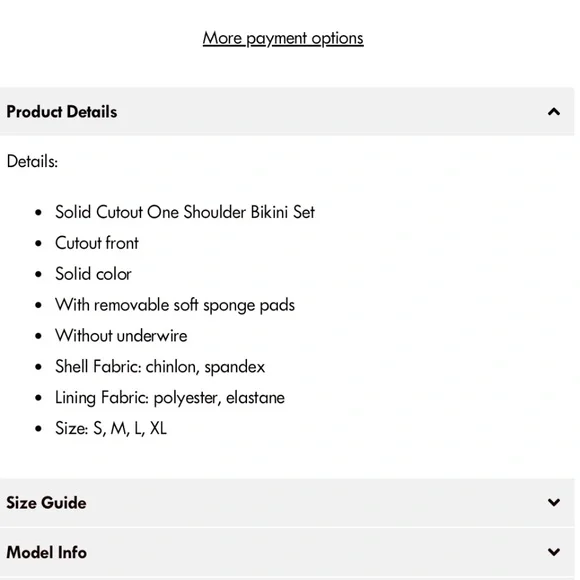 NWT-Beachsissi Black One Shoulder‎ Bikini-Size XL - Picture 7 of 8